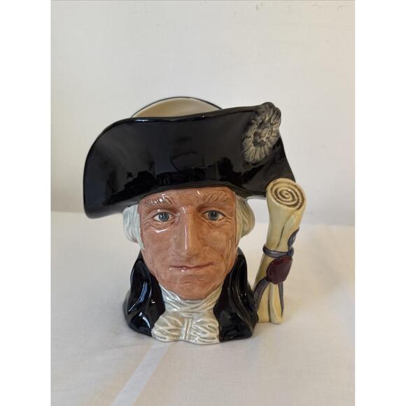 Royal Doulton Black Ceramic Theme George Washington Jug D6669 7.5 Inch - Picture 11 of 11